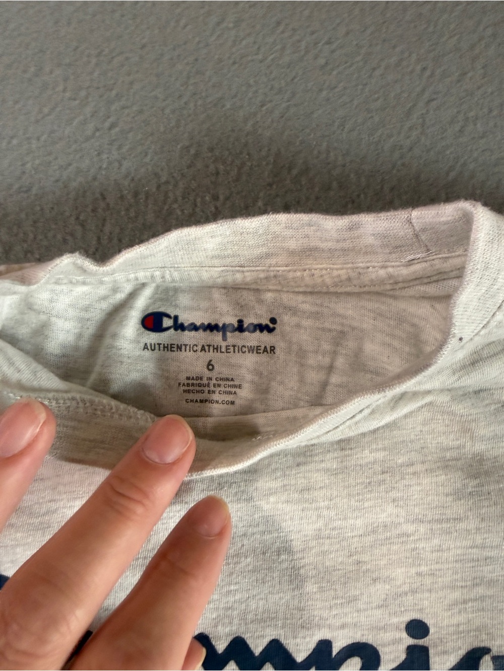 Champion Kids Beige Logo Long-Sleeve Tee - Picture 5 of 5